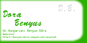 dora benyus business card